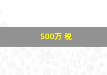 500万 税